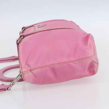 Prada PRADA Hand Bag Nylon 2way Pink Silver Authentic 153314
