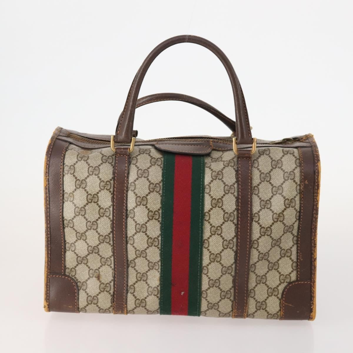 Gucci GUCCI GG Supreme GG Crystal Hand Bag PVC 3 Set Beige Authentic 174861