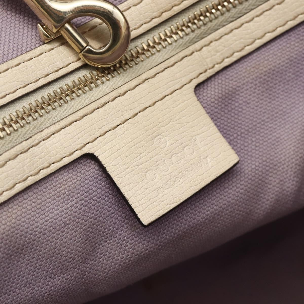 Gucci GUCCI Tote Bag PVC Ivory Gold 309613 Authentic ka3786