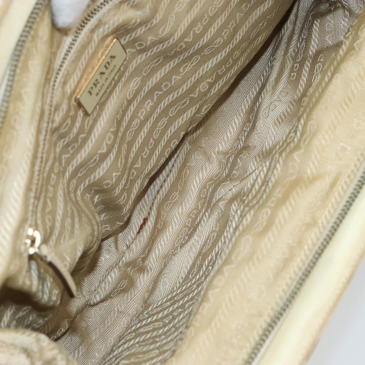 Prada PRADA Shoulder Bag Nylon Beige Gold Authentic ep12445