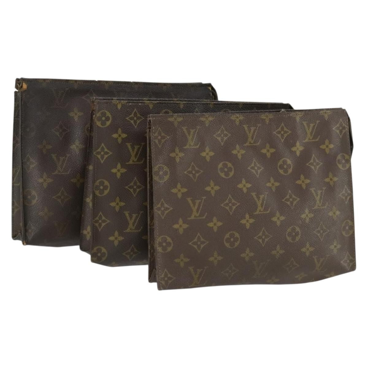 Louis Vuitton LOUIS VUITTON Monogram Clutch Bag 3 Set LV Authentic bs33347
