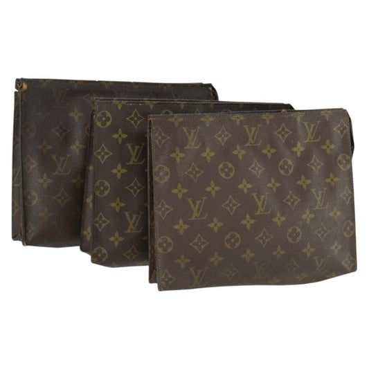 Louis Vuitton LOUIS VUITTON Monogram Clutch Bag 3 Set LV Authentic bs33347