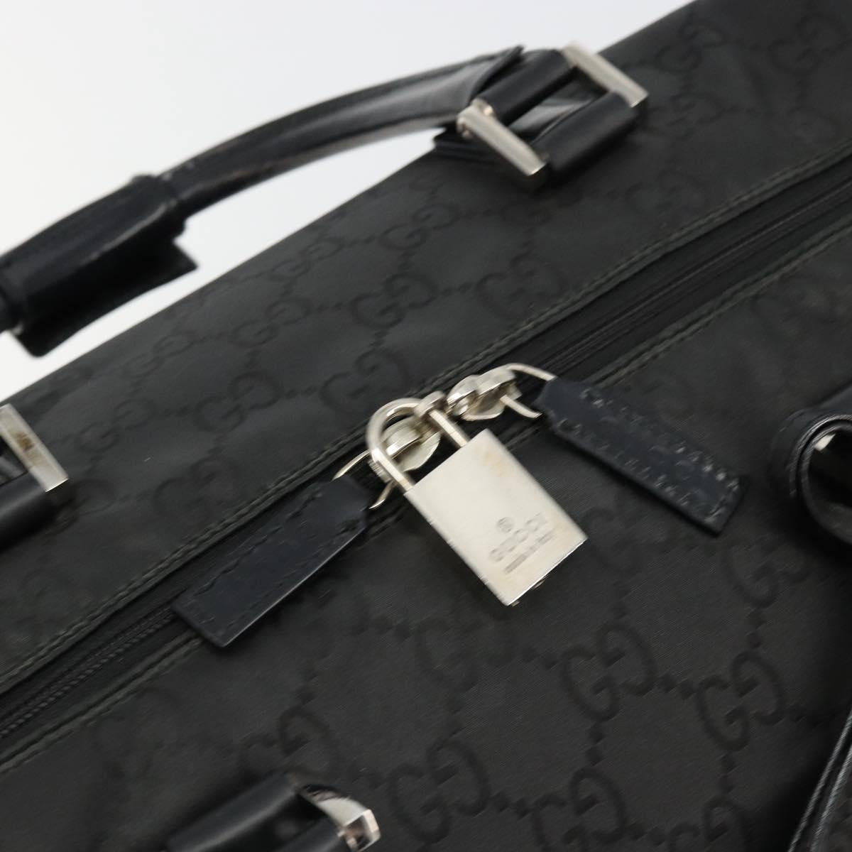 Gucci GUCCI GG Supreme Boston Bag PVC Black Silver Authentic ep14143