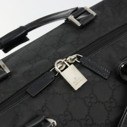 Gucci GUCCI GG Supreme Boston Bag PVC Black Silver Authentic ep14143
