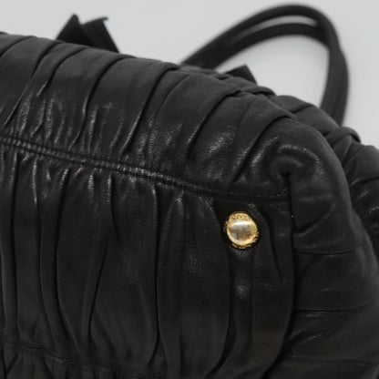 Prada PRADA Hand Bag Leather 2way Black Authentic hk2413