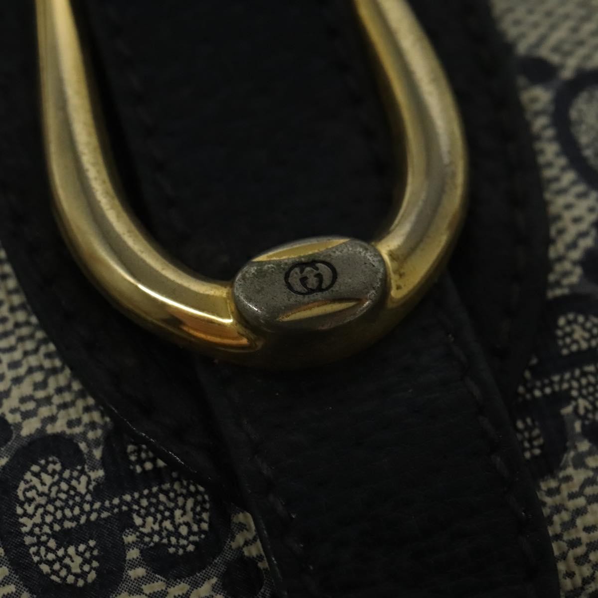 Gucci GUCCI GG Supreme Shoulder Bag PVC Navy Gold Authentic ep10523