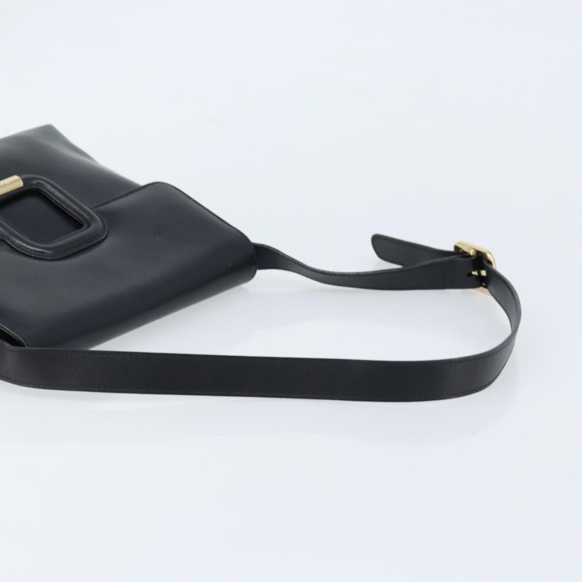 Gucci GUCCI Shoulder Bag Leather Black Gold 001 1998 1785 Authentic 173859