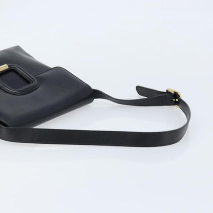 Gucci GUCCI Shoulder Bag Leather Black Gold 001 1998 1785 Authentic 173859