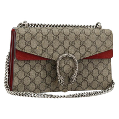 Gucci GUCCI GG Supreme Dionysus Chain Shoulder Bag PVC Beige Silver 400249 Authentic 165253