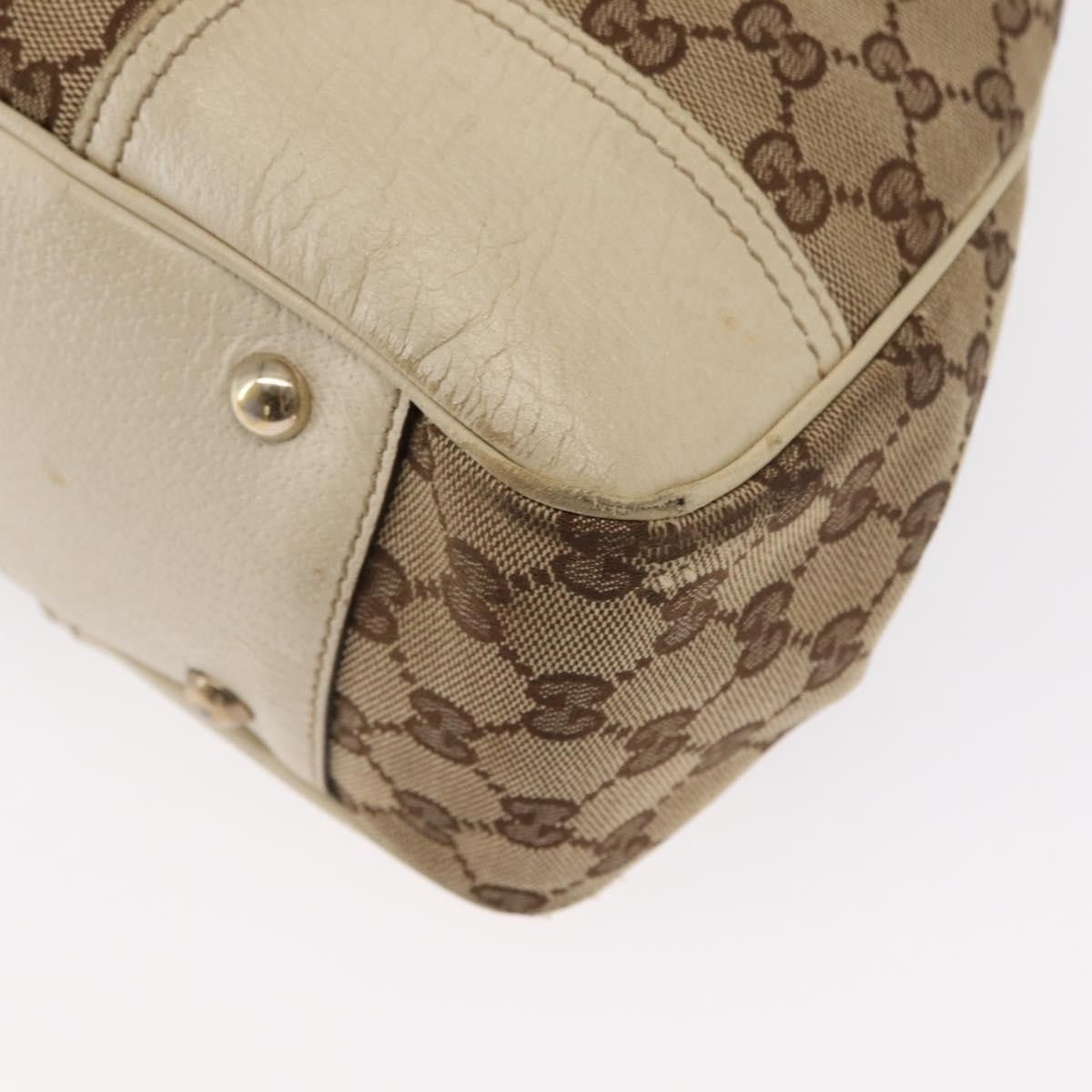 Gucci GUCCI GG Canvas Web Sherry Line Pretty Tote Bag Beige Gold 163805 Authentic ka637
