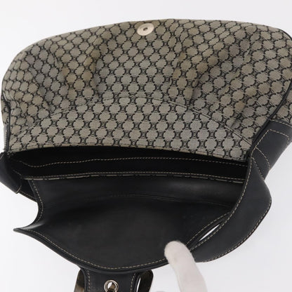 Celine CELINE Macadam Canvas Hand Bag Beige Silver Authentic ep13183