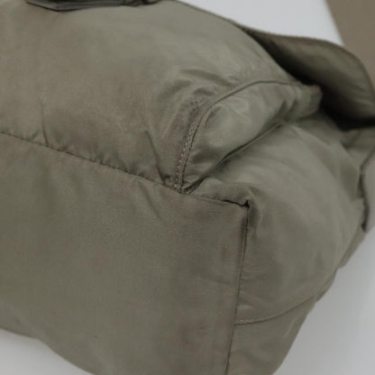 Prada PRADA Shoulder Bag Nylon Green Silver Authentic 121113