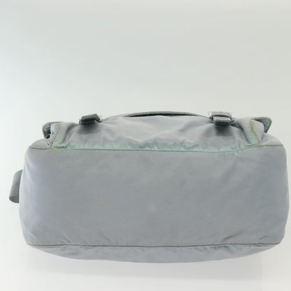 Prada PRADA Shoulder Bag Nylon Light Blue Silver Authentic ki5926
