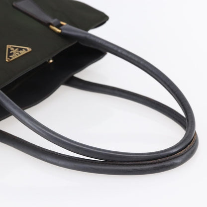 Prada PRADA Tote Bag Nylon Khaki Gold Authentic 148282