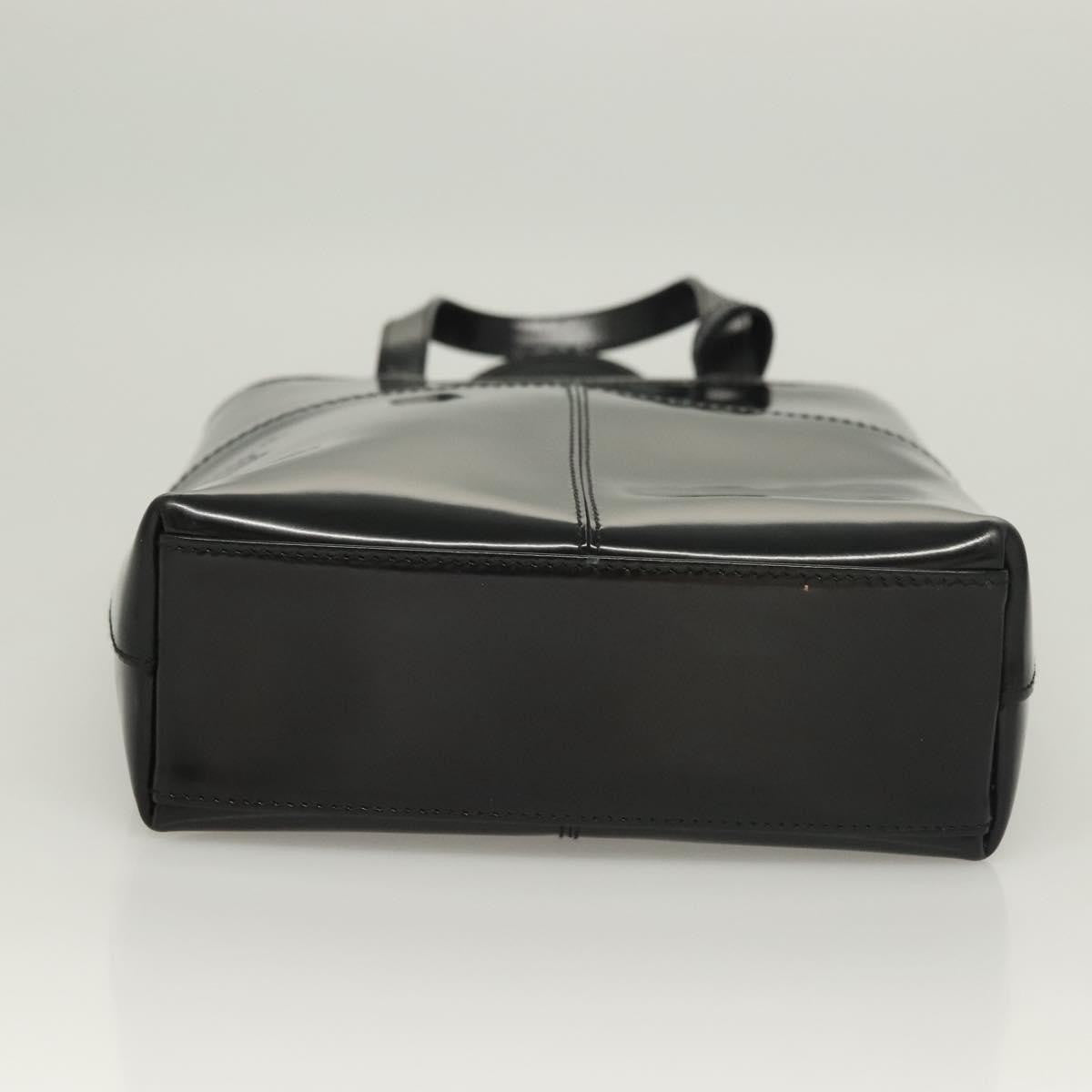 Gucci GUCCI Hand Bag Enamel 2way Black Gold 000 2113 0553 Authentic ti3137