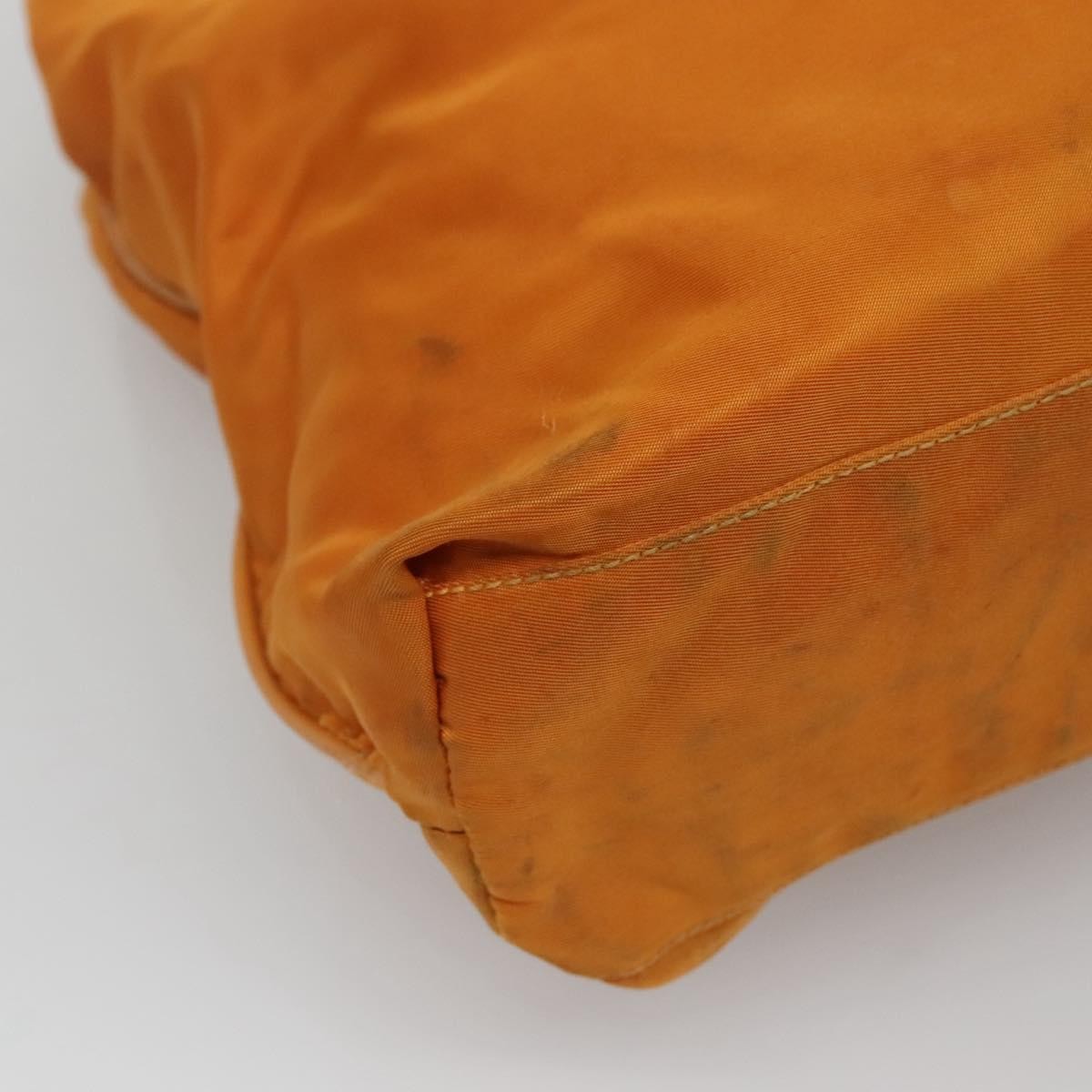Prada PRADA Shoulder Bag Nylon Orange Gold Authentic EC663