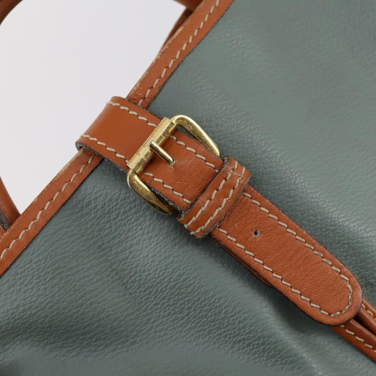 Valentino VALENTINO Garment Cover Leather Green Gold Authentic bs31394 Bag