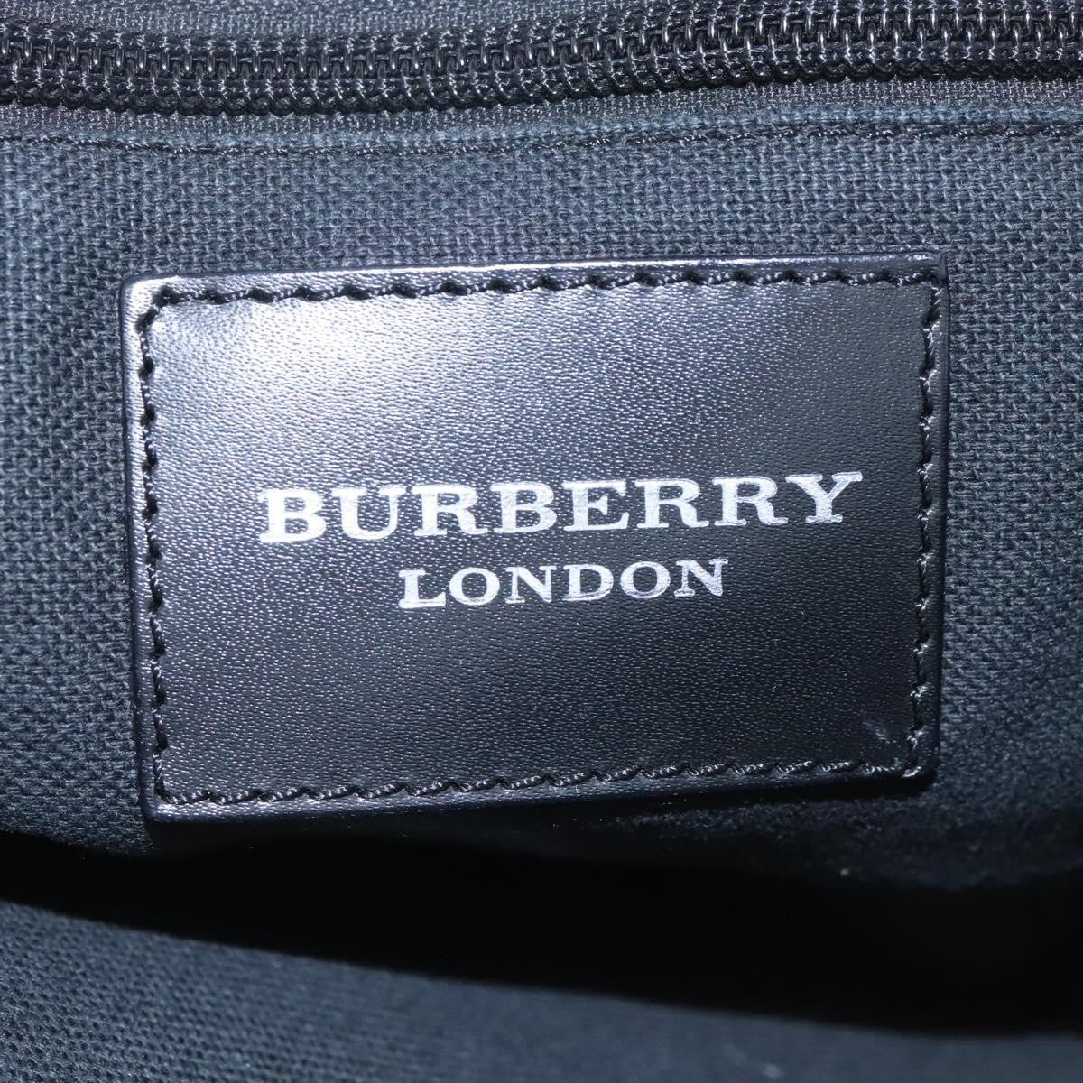 Burberry BURBERRY Shoulder Bag Leather White Silver Authentic BA2015