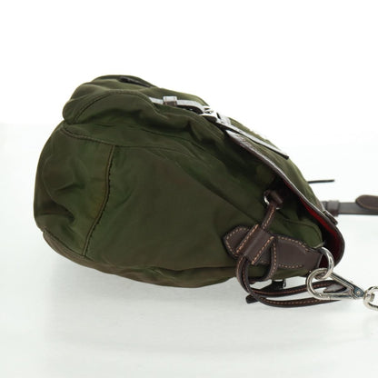 Prada PRADA Shoulder Bag Nylon Green Silver Authentic 161408