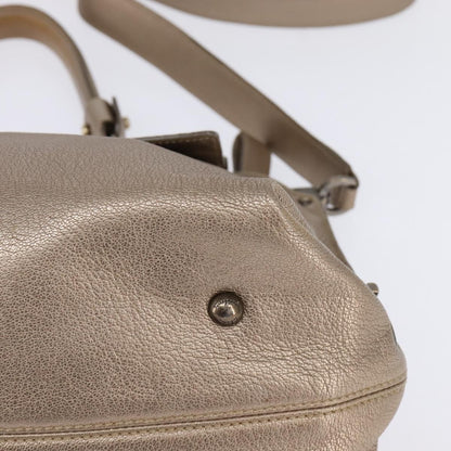 Salvatore Ferragamo Salvatore Ferragamo Gancini Hand Bag Leather 2way Beige Gold Authentic BA5964