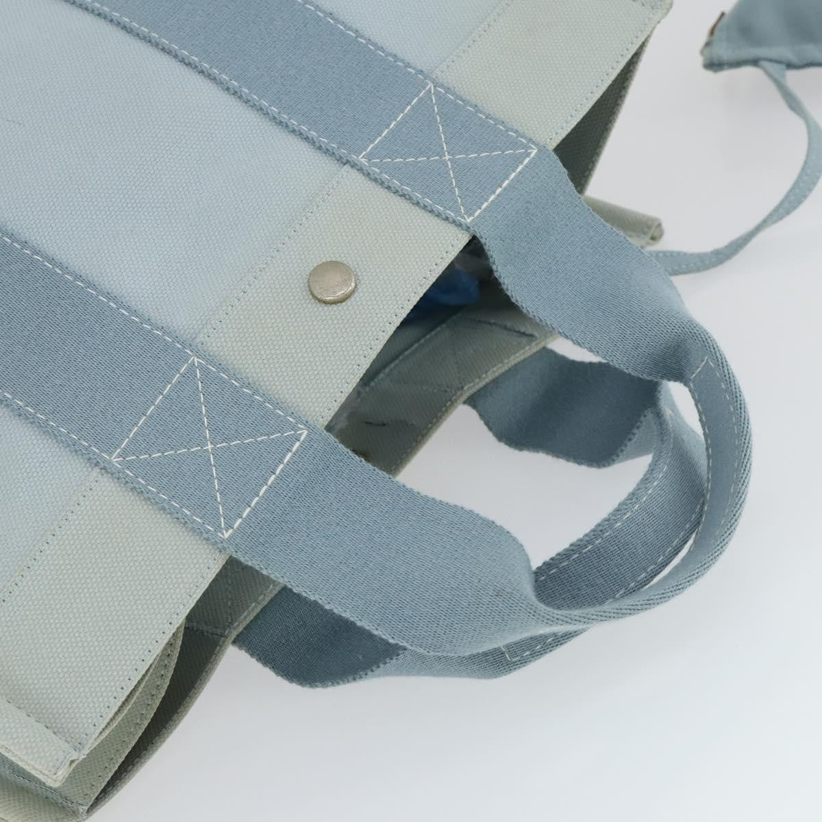 Hermès Hermès HERMES Bora Bora MM Hand Bag Canvas 2 Set Baby Blue Silver Authentic mr1842