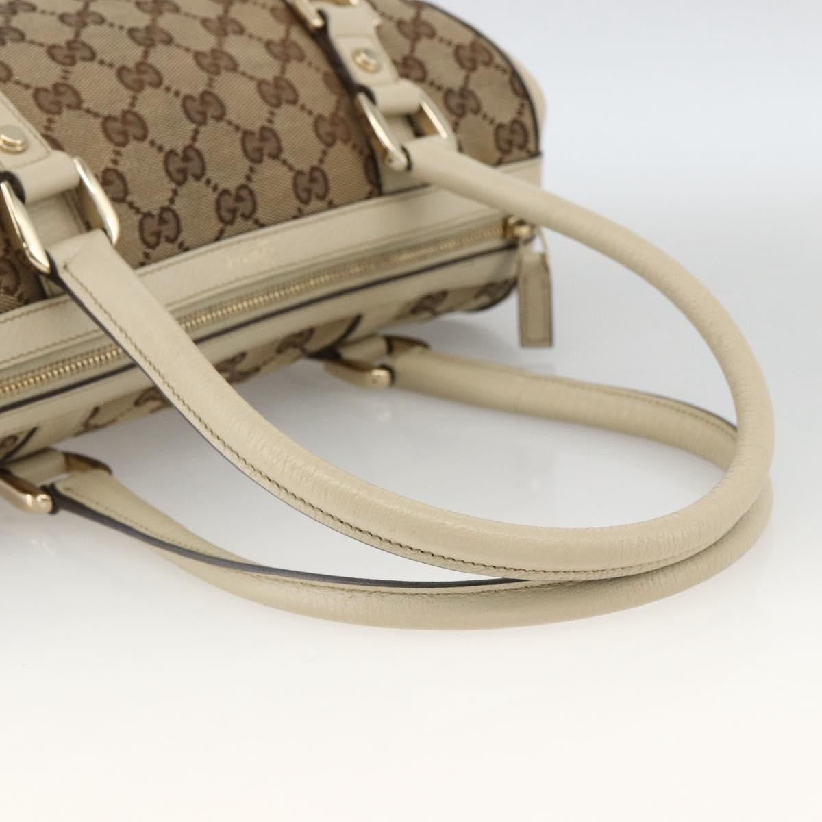 Gucci GUCCI GG Canvas Hand Bag Beige Gold 130942 Authentic BSZ194
