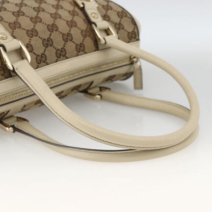 Gucci GUCCI GG Canvas Hand Bag Beige Gold 130942 Authentic BSZ194