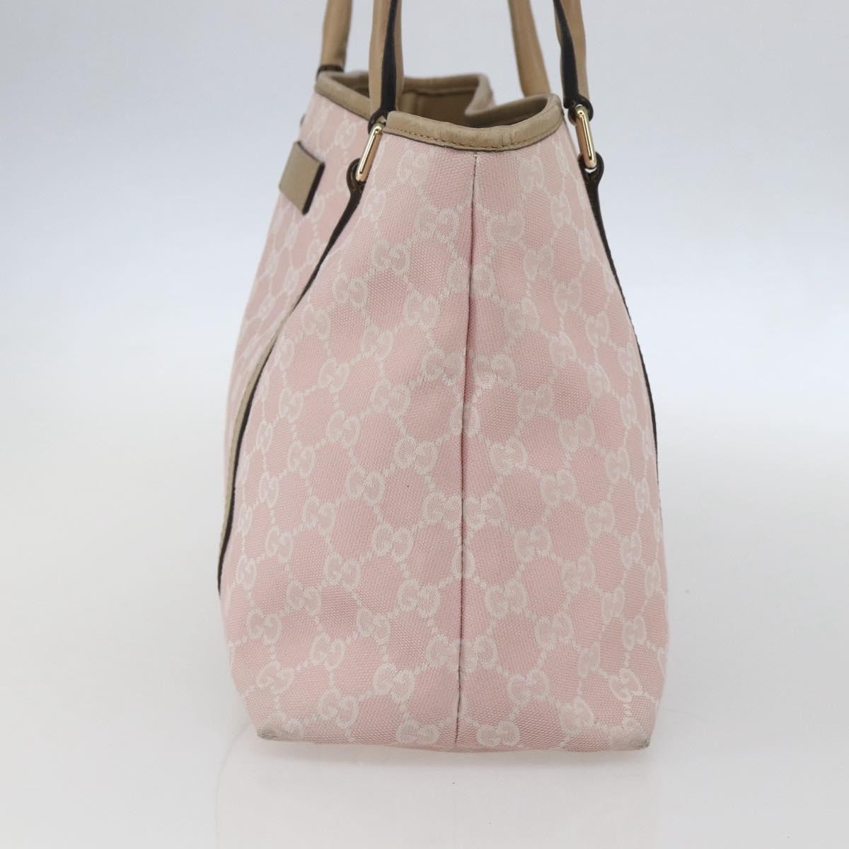 Gucci GUCCI GG Canvas Tote Bag Pink Gold Authentic 158451