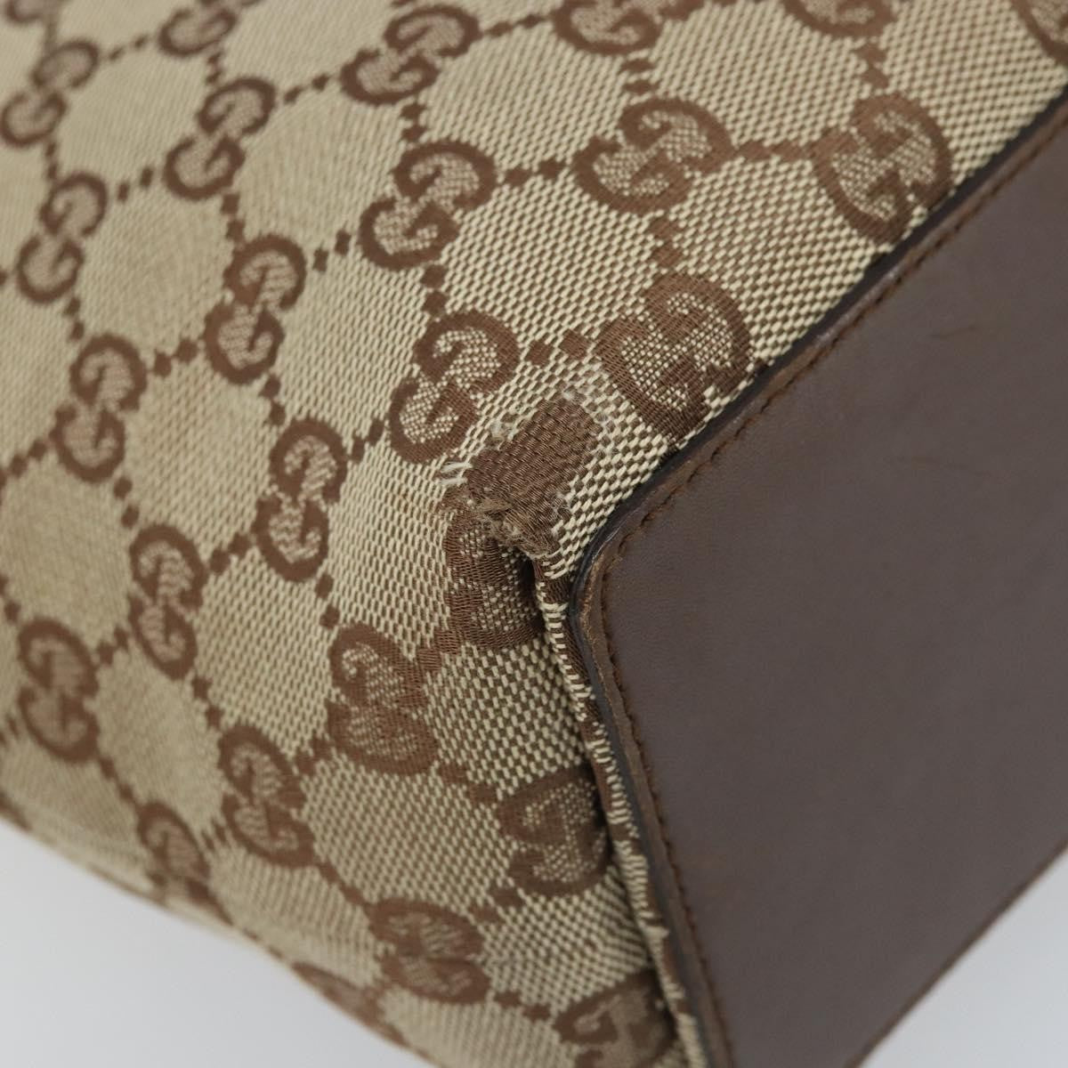 Gucci GUCCI GG Canvas Tote Bag Beige Silver 31244 Authentic LNZ092