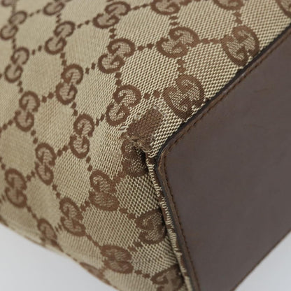 Gucci GUCCI GG Canvas Tote Bag Beige Silver 31244 Authentic LNZ092