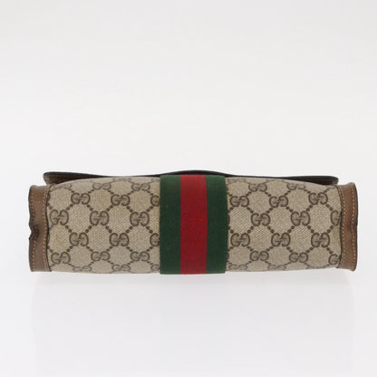 Gucci GUCCI GG Supreme Web Sherry Line Clutch Bag PVC Beige Gold 89 01 006 Authentic 155387