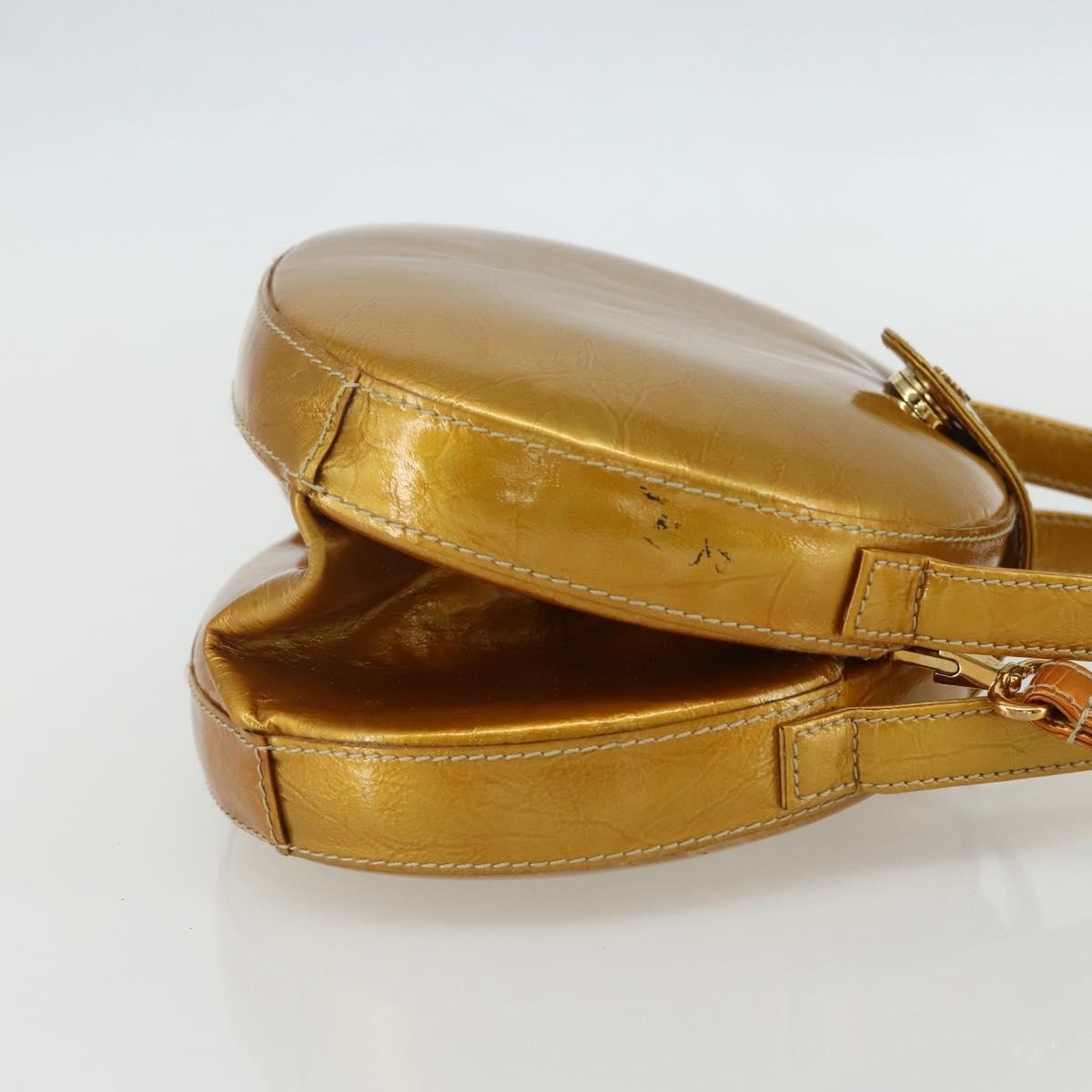 Loewe LOEWE Hand Bag Patent leather 2way Gold Authentic ka527