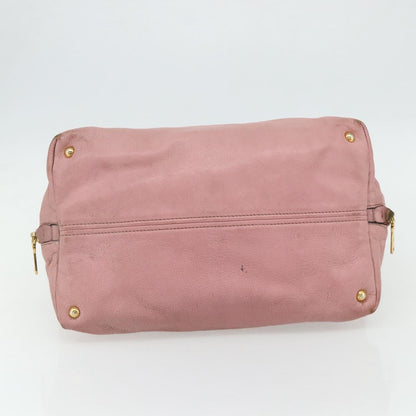 Miu Miu Miu Miu Hand Bag Leather Pink Gold Authentic 180081