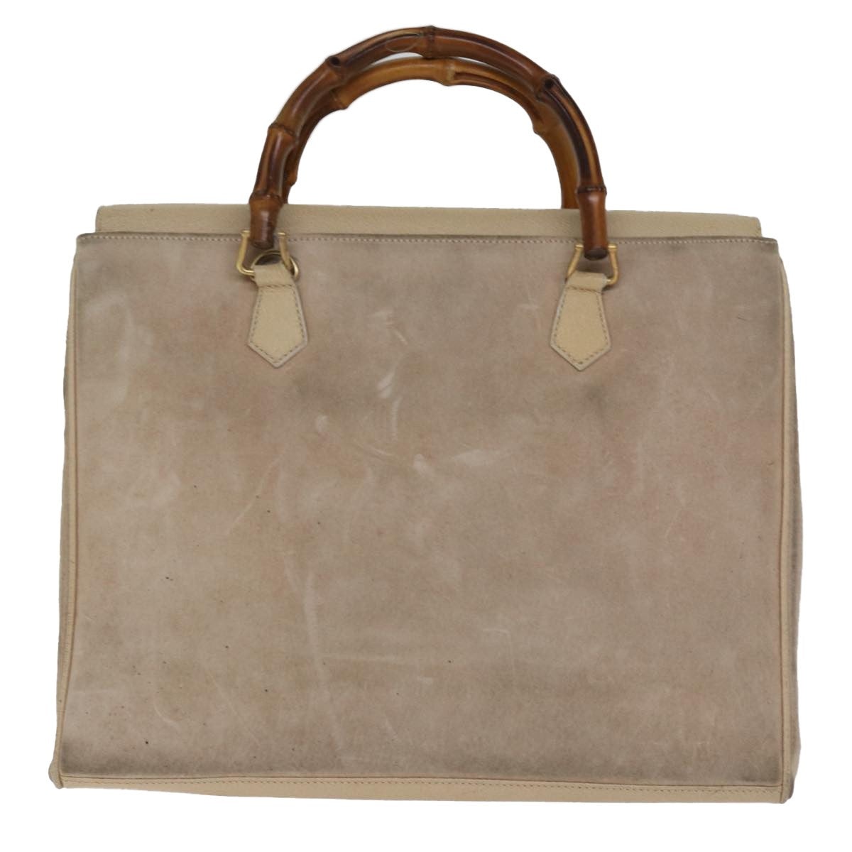 Gucci GUCCI Bamboo Tote Bag Suede 2way Beige 002 2855 0322 0 Authentic 77226