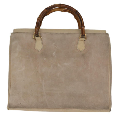 Gucci GUCCI Bamboo Tote Bag Suede 2way Beige 002 2855 0322 0 Authentic 77226