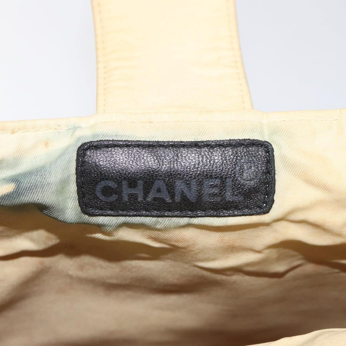 Chanel CHANEL Tote Bag Nylon Beige Gold CC Authentic bs26566