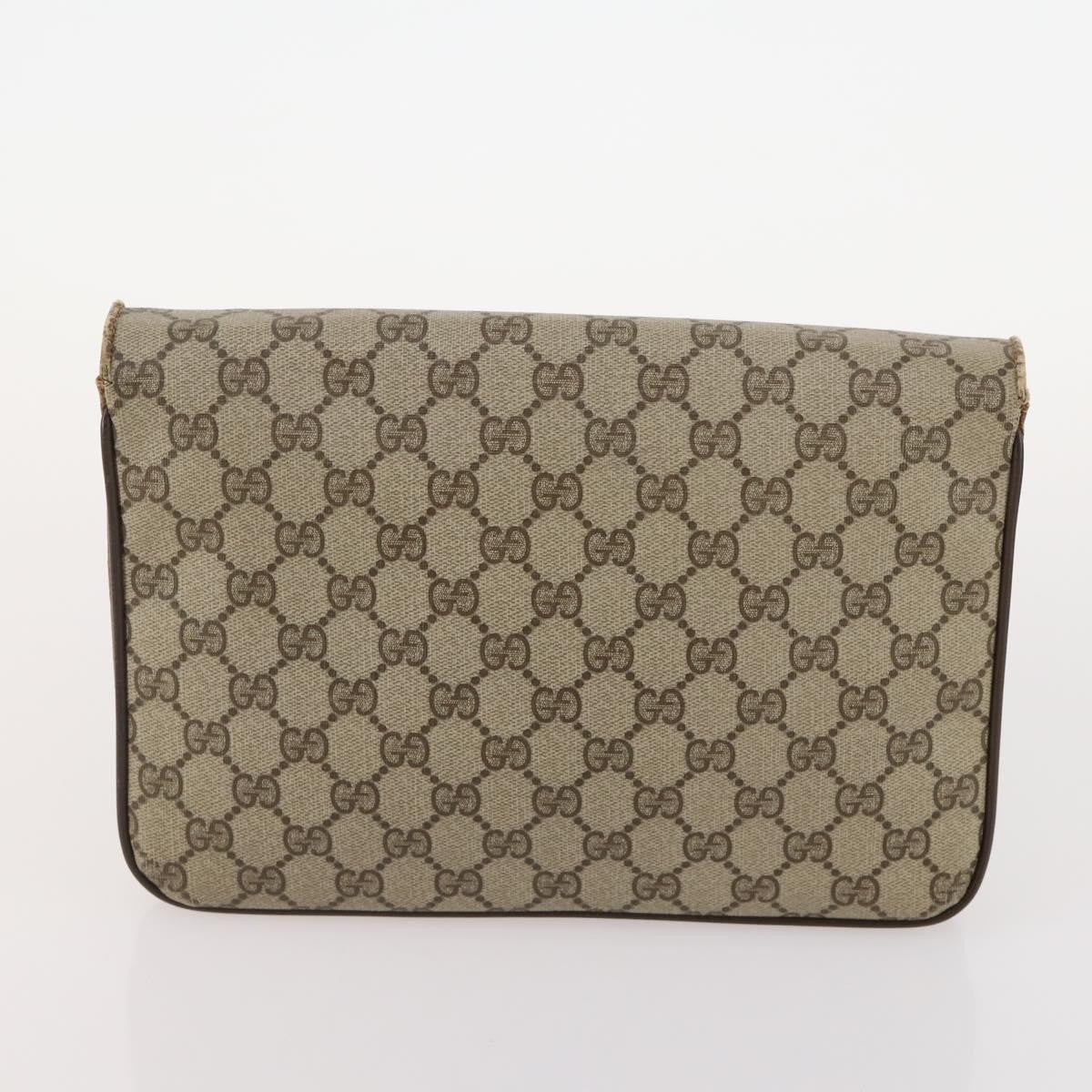 Gucci GUCCI GG Supreme GG Crystal GG Canvas Bag PVC 4 Set Navy Beige Authentic YKZ424