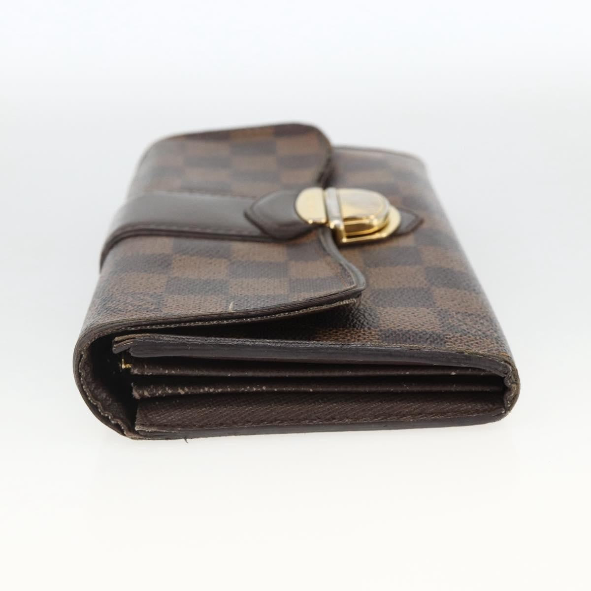 Louis Vuitton LOUIS VUITTON Damier Ebene Portefeuille Sistina Long Wallet N61747 Authentic bs34333 Bag