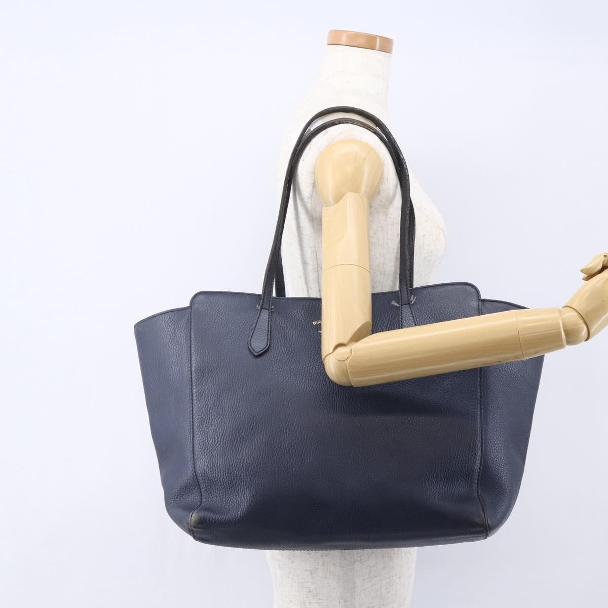 Gucci GUCCI Tote Bag Leather Navy Gold 354397 Authentic 152574