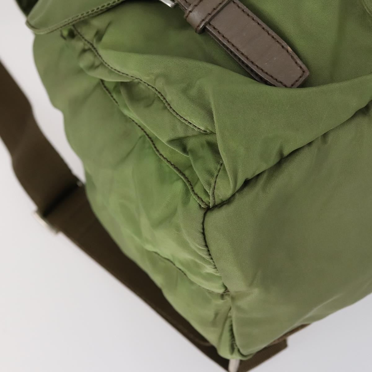 Prada PRADA Backpack Nylon Khaki Silver Authentic 148291 Bag