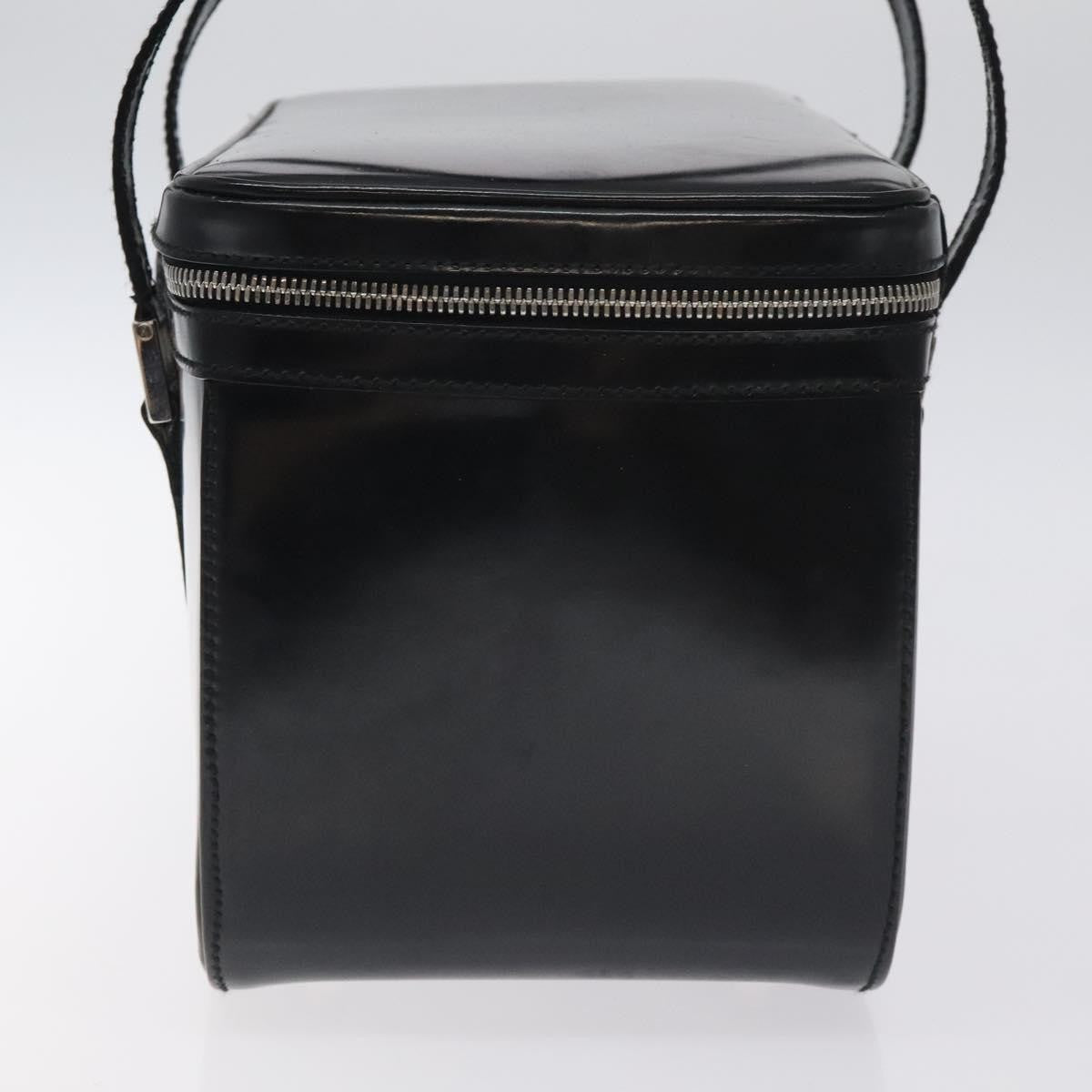 Gucci GUCCI Hand Bag Enamel Black Silver Authentic am8761