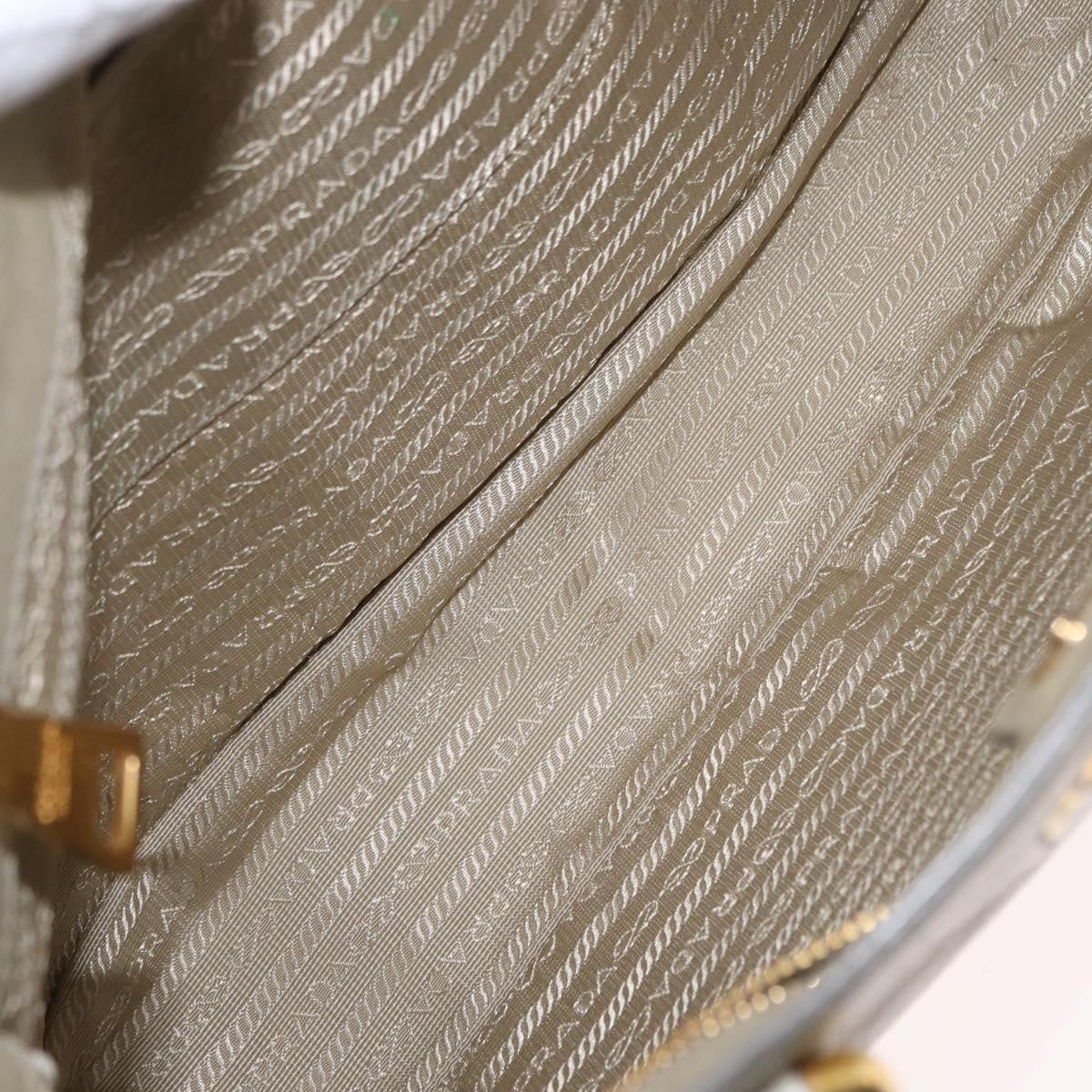 Prada PRADA Hand Bag Leather 2way Beige Gold Authentic ka1369