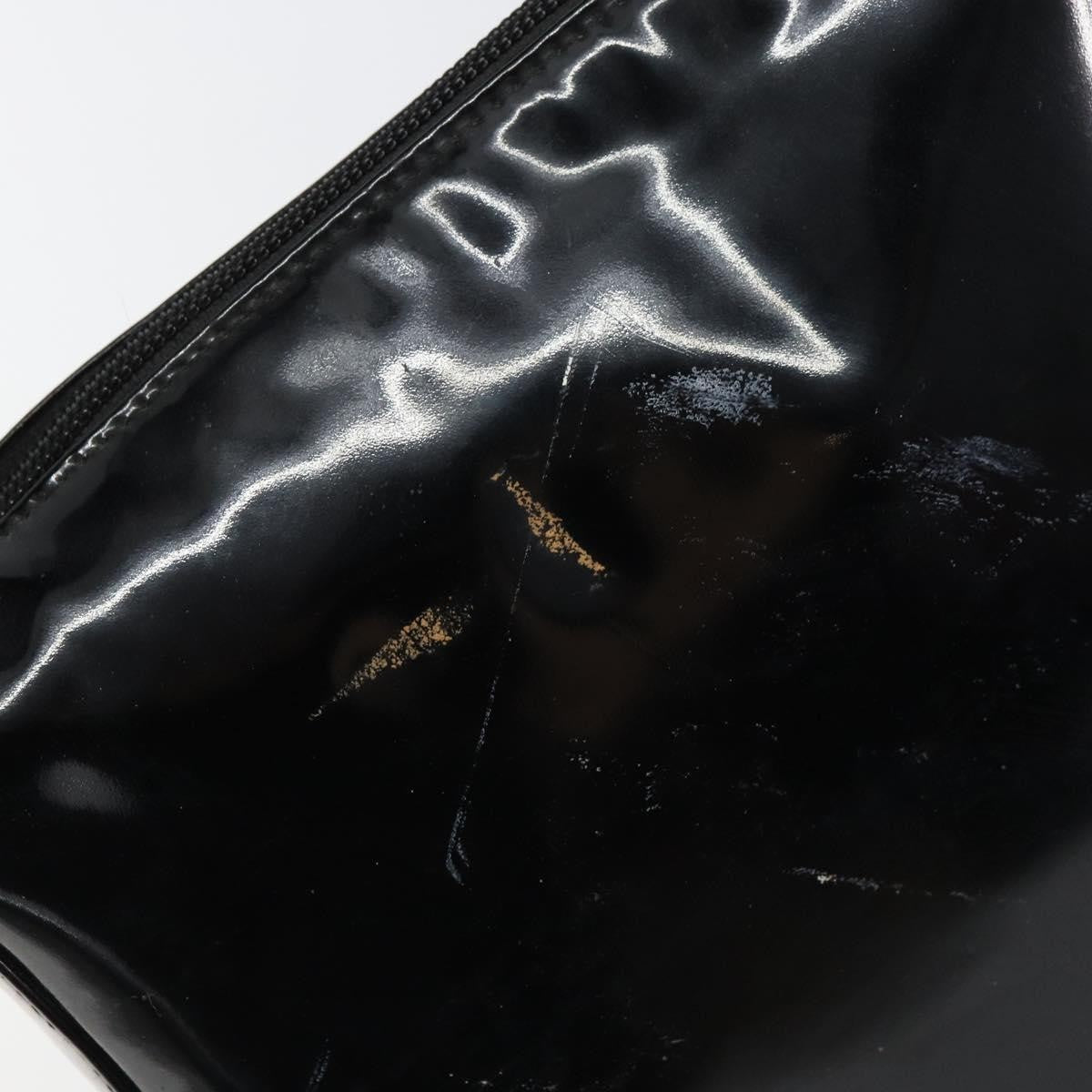 Gucci GUCCI Shoulder Bag Enamel Black Authentic 160485