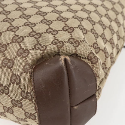 Gucci GUCCI GG Canvas Tote Bag Beige Silver 28892 Authentic 162386