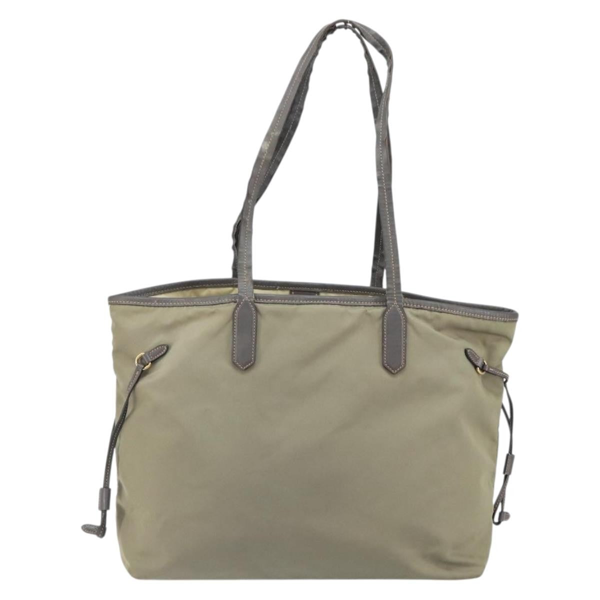 Prada PRADA Tote Bag Nylon Beige Gold Authentic 163284