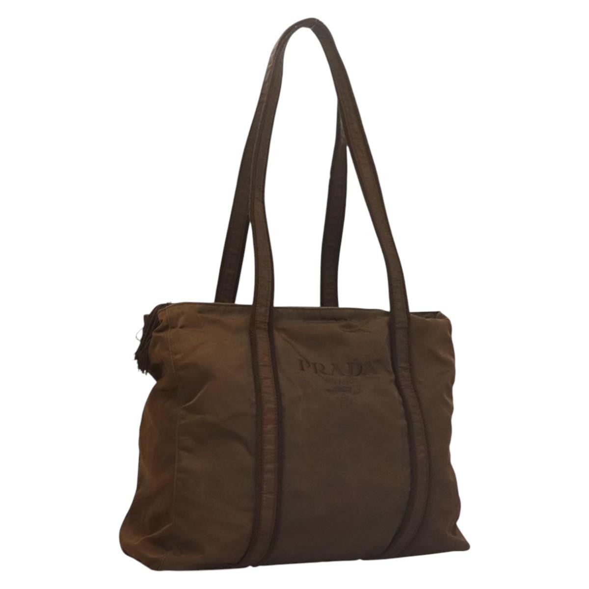 Prada PRADA Tote Bag Nylon Brown Authentic th5852