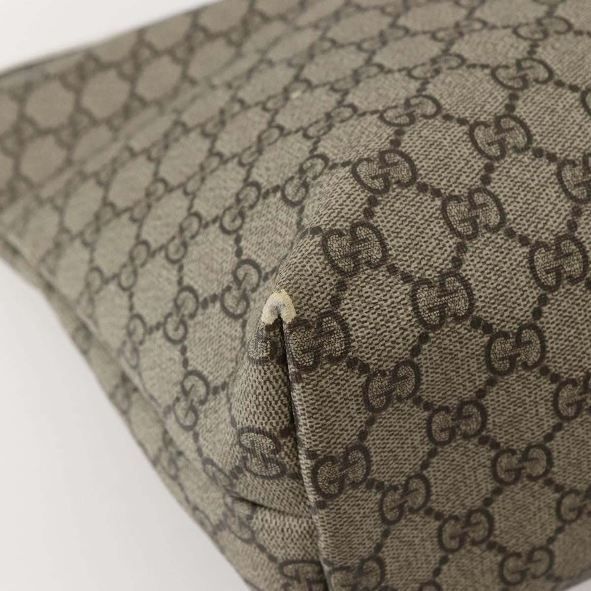 Gucci GUCCI GG Supreme Tote Bag PVC Beige Silver 211137 Authentic BA5762