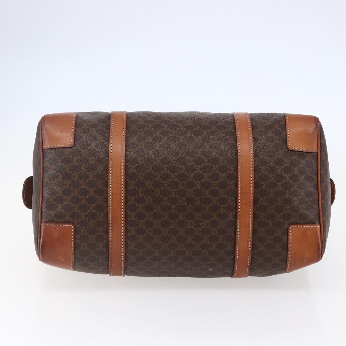 Celine CELINE Macadam Canvas Mini Boston Bag PVC Leather Brown Authentic ki6058