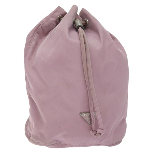 Prada PRADA Pouch Nylon Pink Silver Authentic 129576 Bag
