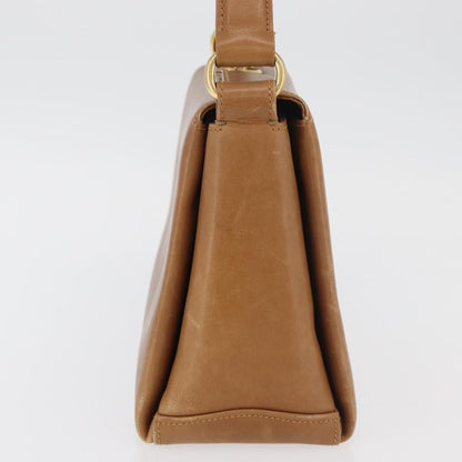 Gucci GUCCI Hand Bag Leather Brown Gold Authentic ka3873